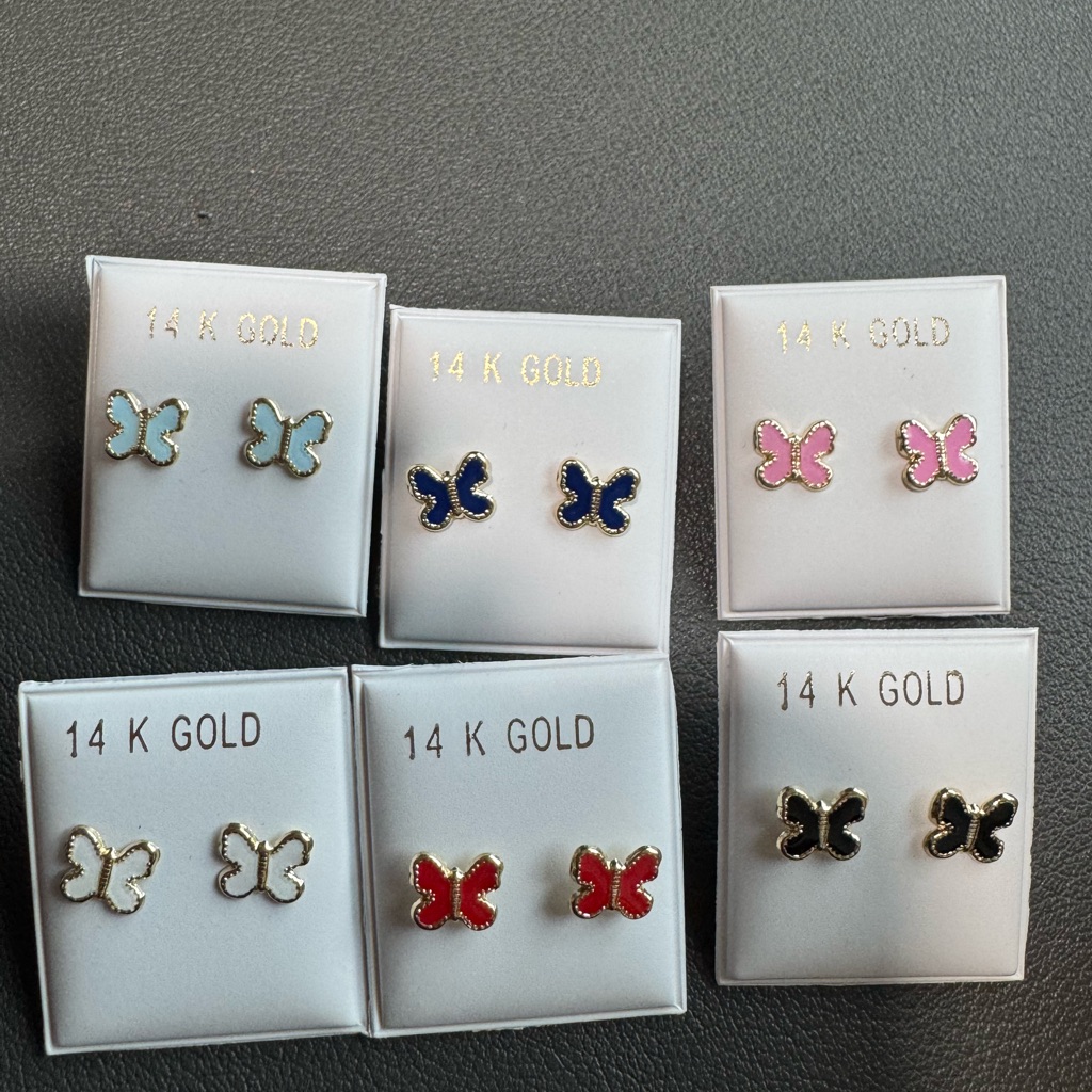 14k Gold Butterfly Earrings (Price Is For One) Color To Pick